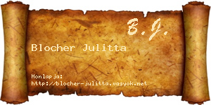 Blocher Julitta névjegykártya